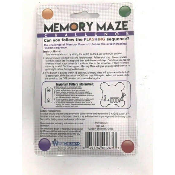 Memory Maze Challenge Handheld Game NEW SEALED - Picture 3 of 3